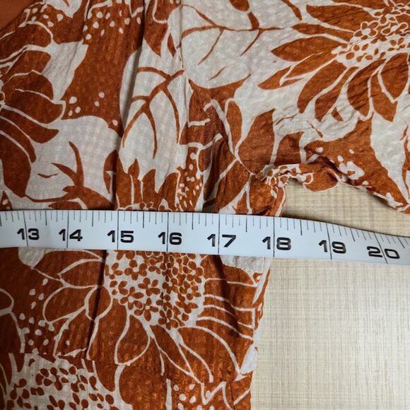 Madewell NWOT Women's 100% Silk Shirt Mini Dress Size 12 Orange Feminine Resort - Picture 9 of 12